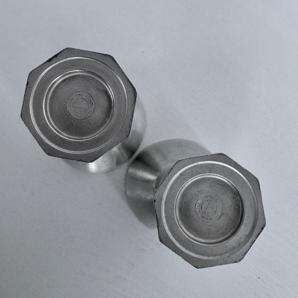 Vintage Aitkens Pewter Wine Glasses Goblets 2 Octagon Bases Matte Artisan Rustic - Picture 9 of 14